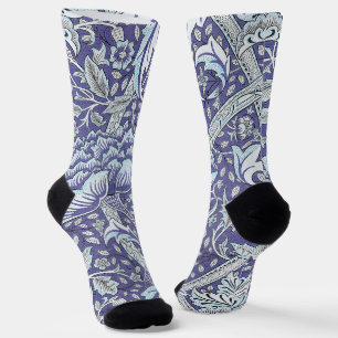 William Morris Windrush Blaues Blumenmuster Socken