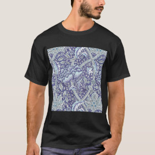 William Morris Windrush Blaues Blumenmuster T-Shirt