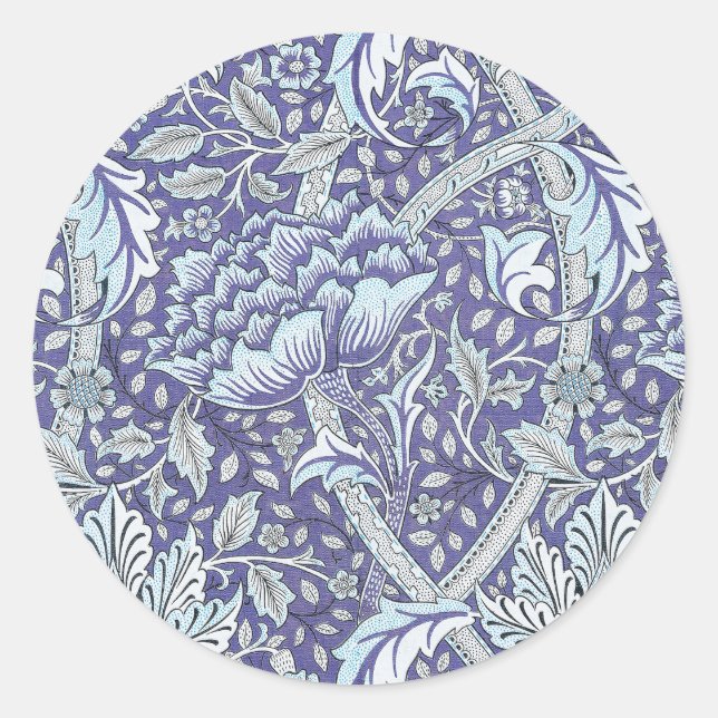 William Morris Windrush Blume Runder Aufkleber (Vorderseite)
