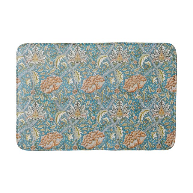 William Morris Windrush Blumendesign Blau Badematte (Vorderseite)