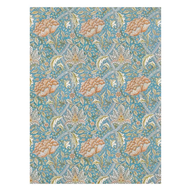 William Morris Windrush Blumengestaltung Blau Tischdecke (Vorderseite)