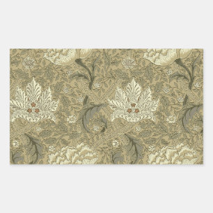 William Morris Windrush Blumengestaltung: Vintage Rechteckiger Aufkleber