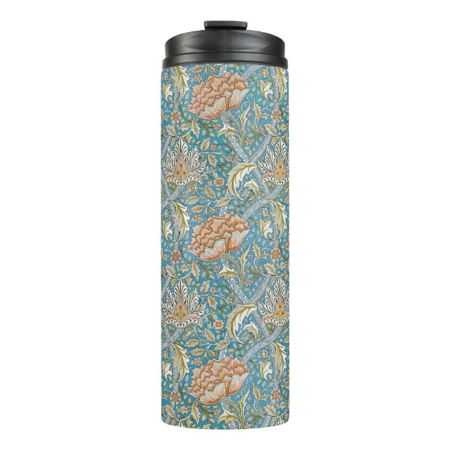 William Morris Windrush Blumenmuster Blau Thermosbecher (Vorderseite)