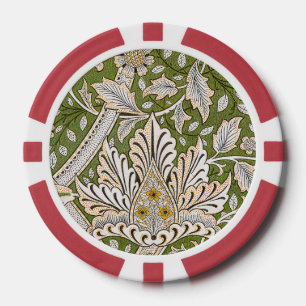 William Morris Windrush Blumenmuster Classic Pokerchips