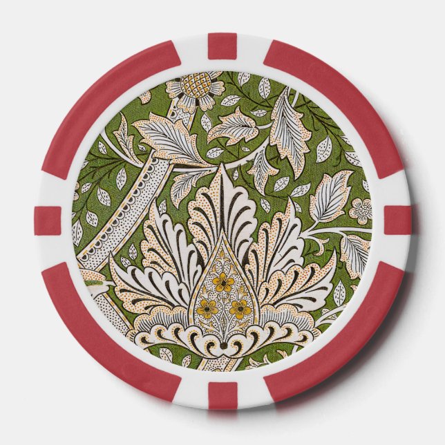 William Morris Windrush Blumenmuster Classic Pokerchips (Vorderseite)