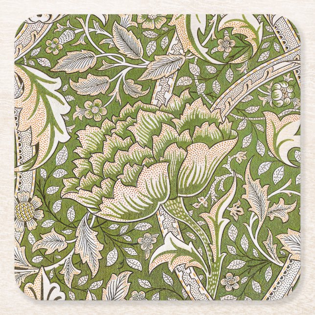 William Morris Windrush Blumenmuster Classic Rechteckiger Pappuntersetzer (Vorderseite)