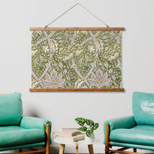 William Morris Windrush Blumenmuster Classic Wandteppich Mit Holzrahmen