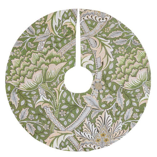 William Morris Windrush Blumenmuster Klassiker Polyester Weihnachtsbaumdecke (Vorderseite)