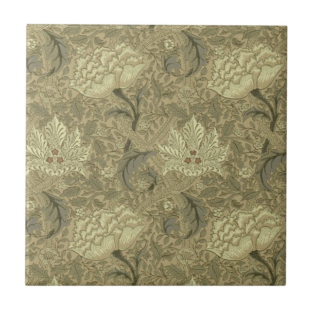 William Morris Windrush Blumenmuster: Vintage Fliese (Vorderseite)