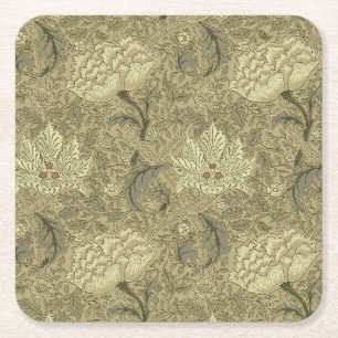 William Morris Windrush Blumenmuster: Vintage Rechteckiger Pappuntersetzer