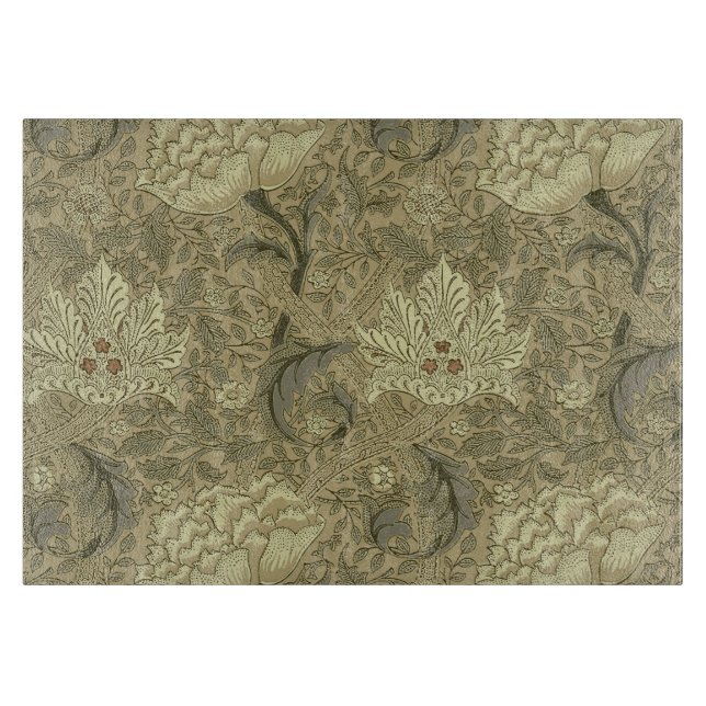 William Morris Windrush Blumenmuster: Vintage Schneidebrett (Vorderseite)