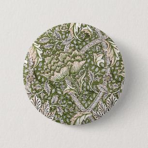 : William Morris Windrush Grünes Muster: Vintage Button