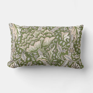 : William Morris Windrush Grünes Muster: Vintage Lendenkissen