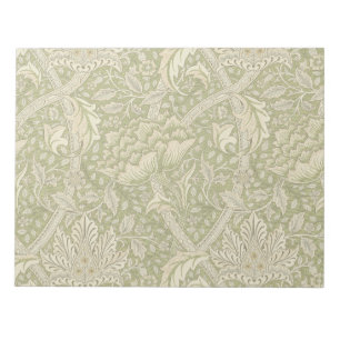 : William Morris Windrush Grünes Muster: Vintage Notizblock