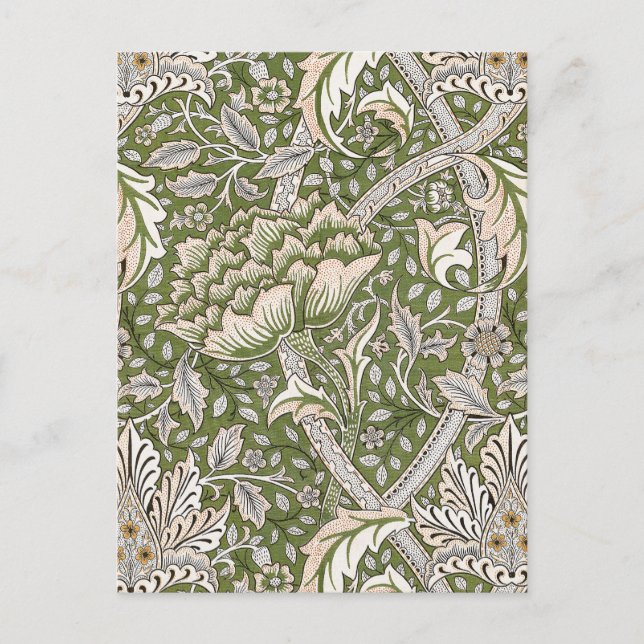 : William Morris Windrush Grünes Muster: Vintage Postkarte (Vorderseite)
