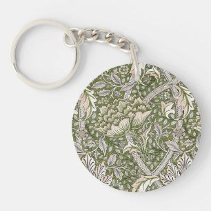 : William Morris Windrush Grünes Muster: Vintage Schlüsselanhänger