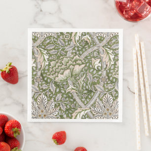 : William Morris Windrush Grünes Muster: Vintage Serviette