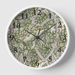 : William Morris Windrush Grünes Muster: Vintage Uhr