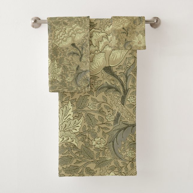 William Morris Windrush Wallpaper Pattern Badhandtuch Set (Insitu)