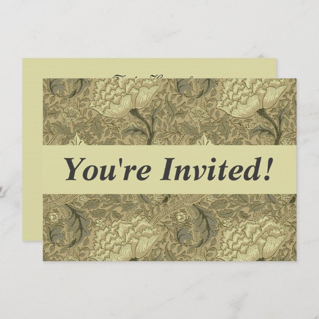 William Morris Windrush Wallpaper Pattern Einladung (Vorne/Hinten)