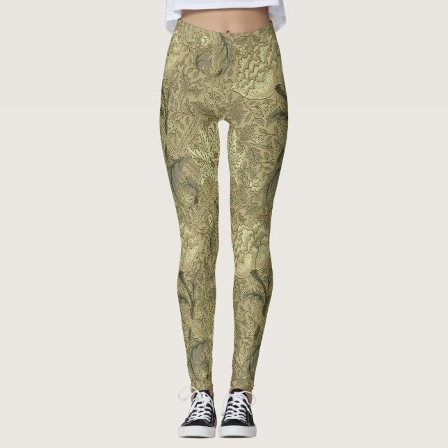 William Morris Windrush Wallpaper Pattern Leggings (Vorderseite)