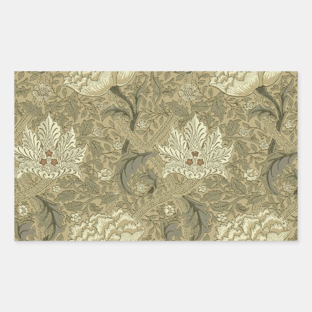 William Morris Windrush Wallpaper Pattern Rechteckiger Aufkleber (Vorderseite)