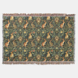 William Morris Woodland Floral Rabbits Weihnachten Decke