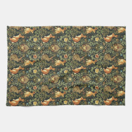 William Morris Woodland Floral Rabbits Weihnachten Geschirrtuch