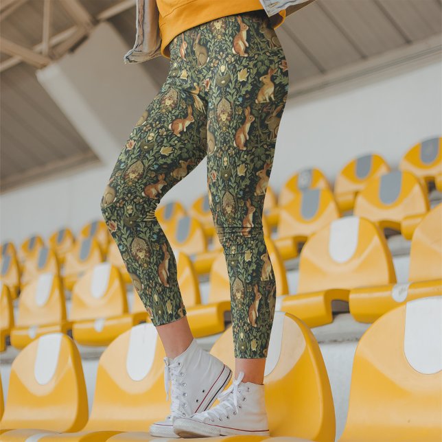 William Morris Woodland Floral Rabbits Weihnachten Leggings (Von Creator hochgeladen)
