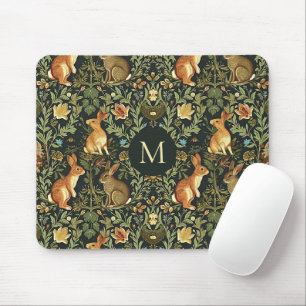 William Morris Woodland Floral Rabbits Weihnachten Mousepad