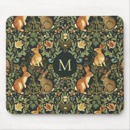 William Morris Woodland Floral Rabbits Weihnachten Mousepad