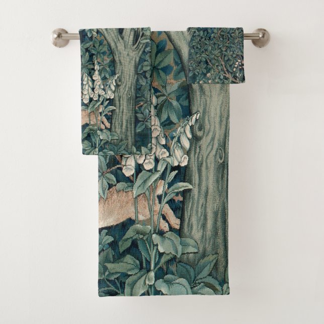 William Morris Woodland Tapestry Rabbits Badhandtuch Set (Insitu)