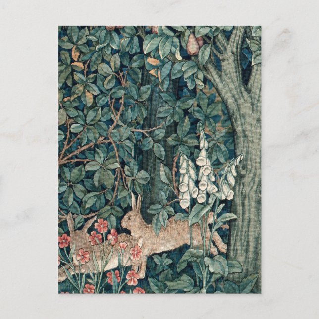 William Morris Woodland Tapestry Rabbits Postkarte (Vorderseite)