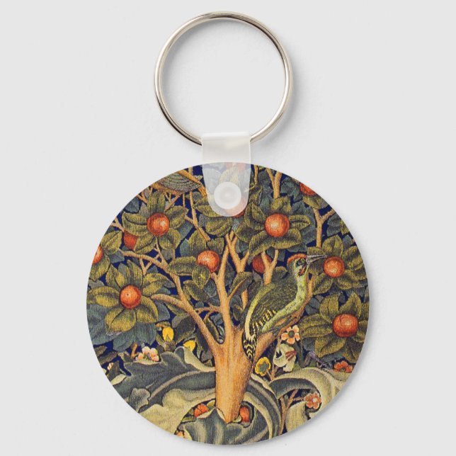William Morris Woodpecker Pre-Raphaelite Schlüsselanhänger (Vorderseite)