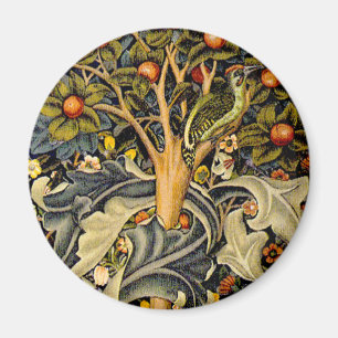 William Morris Woodpecker Tapester Birds Floral Magnet