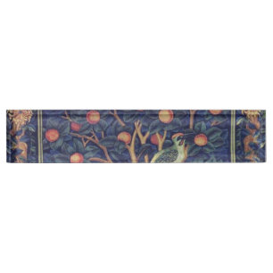 William Morris Woodpecker Tapester Birds Floral Namensplakette