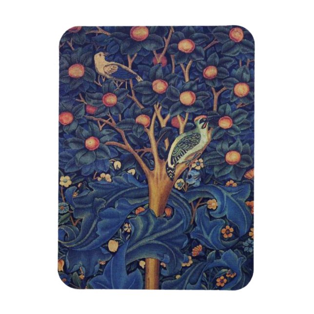 William Morris Woodpecker Tapestes Arts & Crafts Magnet (Vertikal)