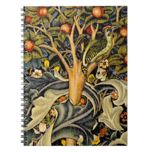 William Morris Woodpecker Tapestes Arts & Crafts Notizblock