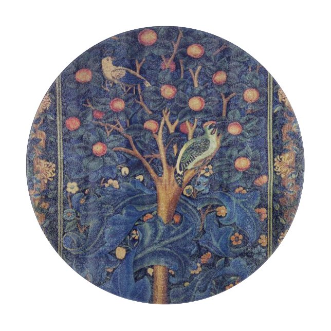 William Morris Woodpecker Tapestes Arts & Crafts Schneidebrett (Vorderseite)