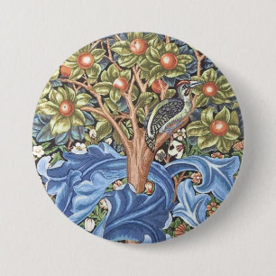 William Morris Woodpecker Tapestes Floral Vintag Button