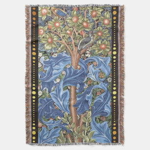 William Morris Woodpecker Tapestes Floral Vintag Decke
