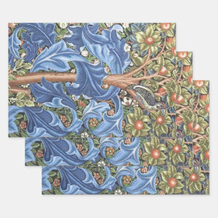 William Morris Woodpecker Tapestes Floral Vintag Geschenkpapier Set