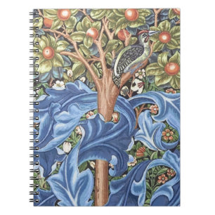William Morris Woodpecker Tapestes Floral Vintag Notizblock