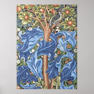 William Morris Woodpecker Tapestes Floral Vintag Poster