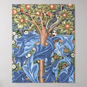 William Morris Woodpecker Tapestes Floral Vintag Poster