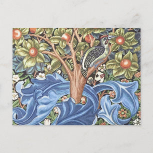 William Morris Woodpecker Tapestes Floral Vintag Postkarte