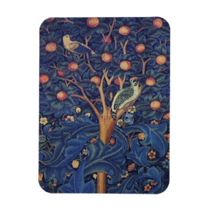 William Morris Woodpecker-Teppich Blau-Design Magnet