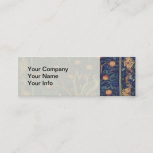 William Morris Woodpecker-Teppich Blau-Design Mini Visitenkarte