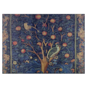 William Morris Woodpecker-Teppich Blau-Design Schneidebrett