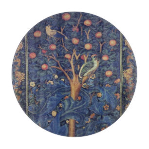 William Morris Woodpecker-Teppich Blau-Design Schneidebrett